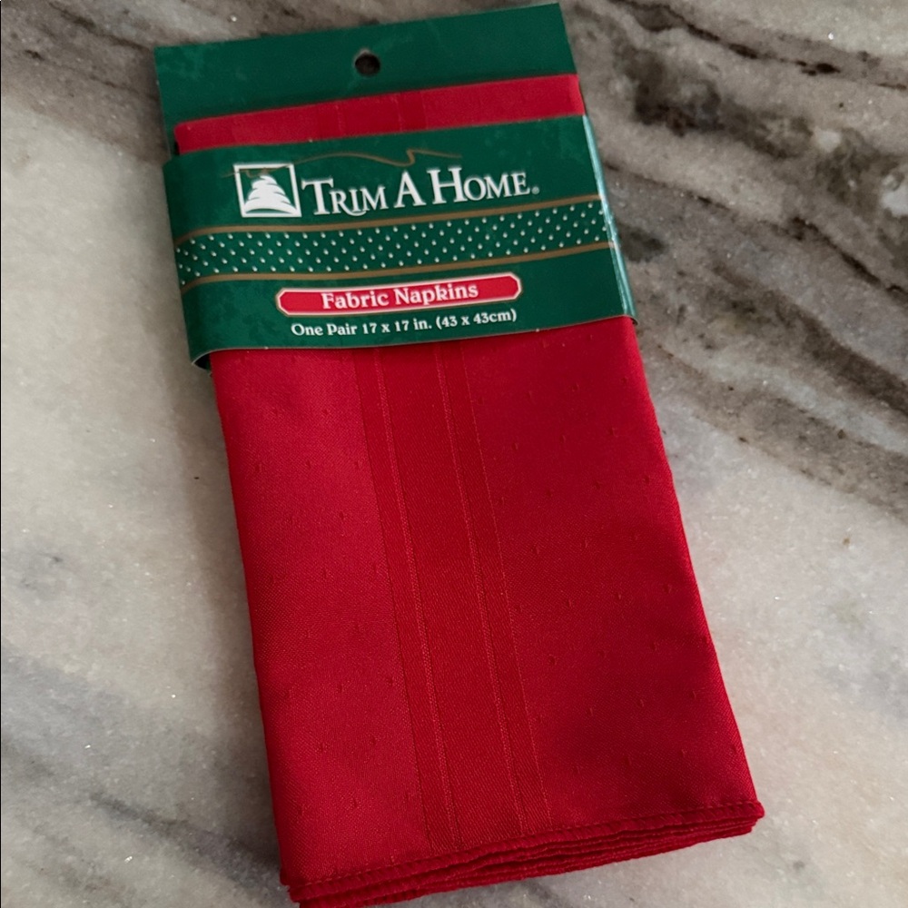 Trim A Home Red Fabric Napkins